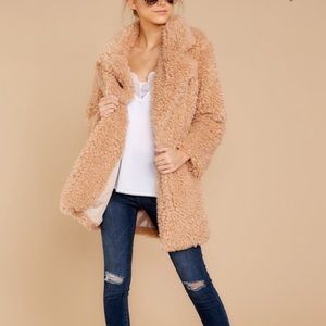 Super fuzzy Beige Coat size Large